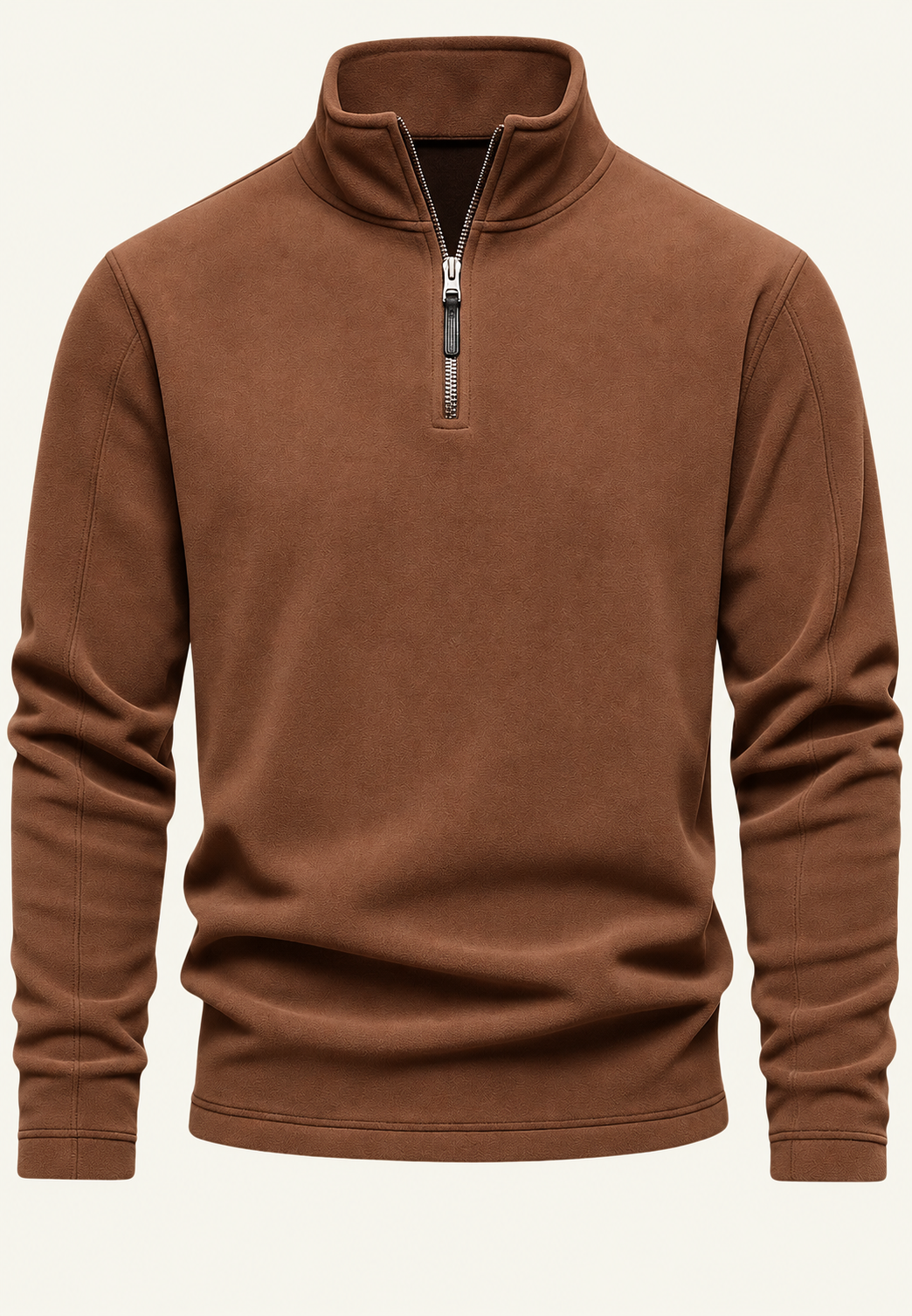 Herren-Sweatshirt mit Stehkragen und halbem Reißverschluss – Calder
