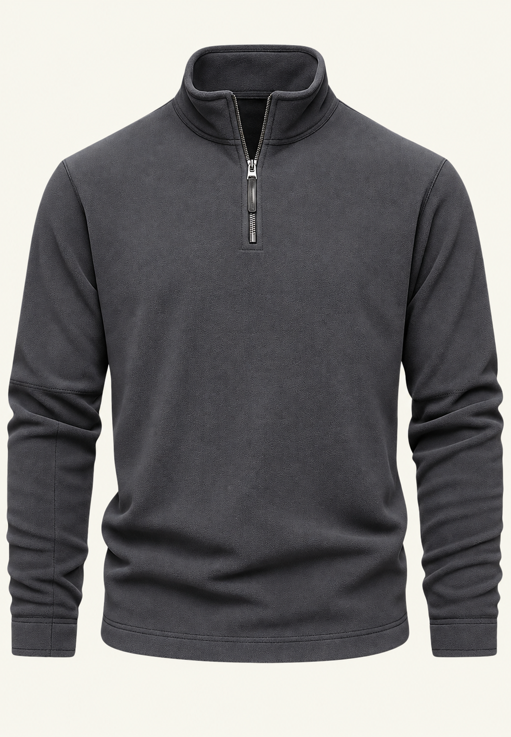 Herren-Sweatshirt mit Stehkragen und halbem Reißverschluss – Calder