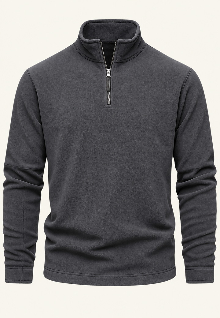 Herren-Sweatshirt mit Stehkragen und halbem Reißverschluss – Calder