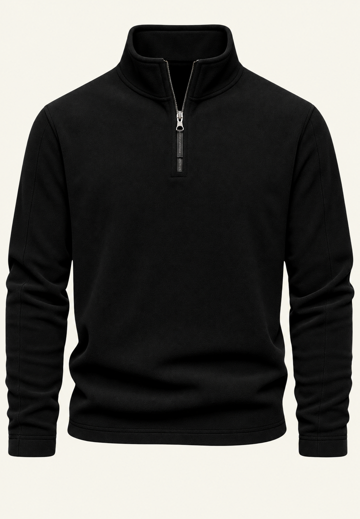 Herren-Sweatshirt mit Stehkragen und halbem Reißverschluss – Calder