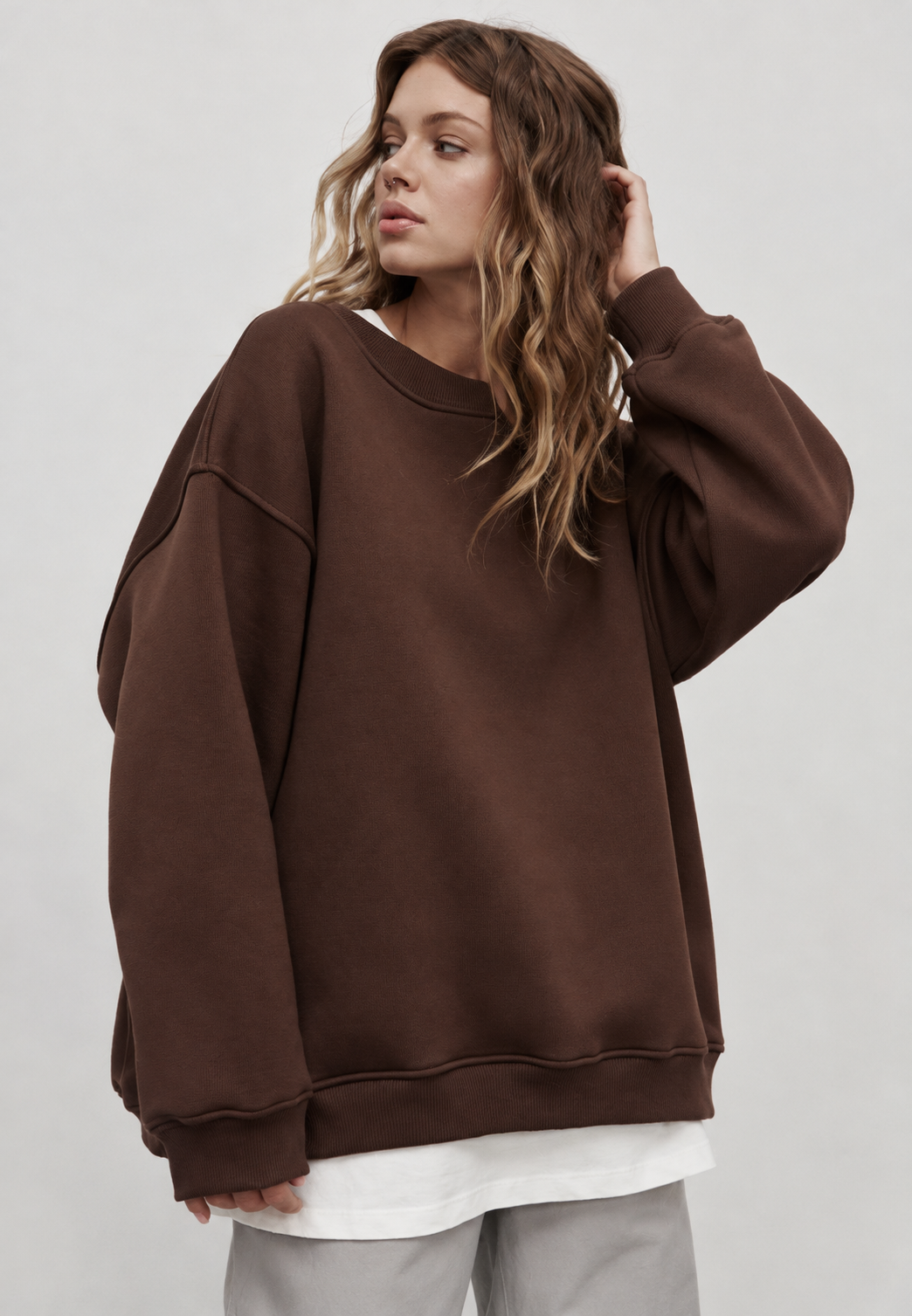 Damen Oversize-Sweatshirt mit Rundhalsausschnitt und abfallenden Schultern - Dagny