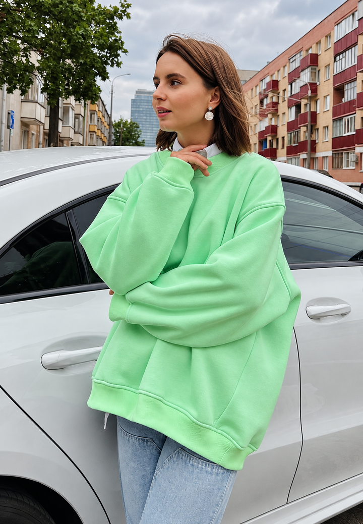 Damen Oversize-Sweatshirt mit Rundhalsausschnitt und abfallenden Schultern - Dagny