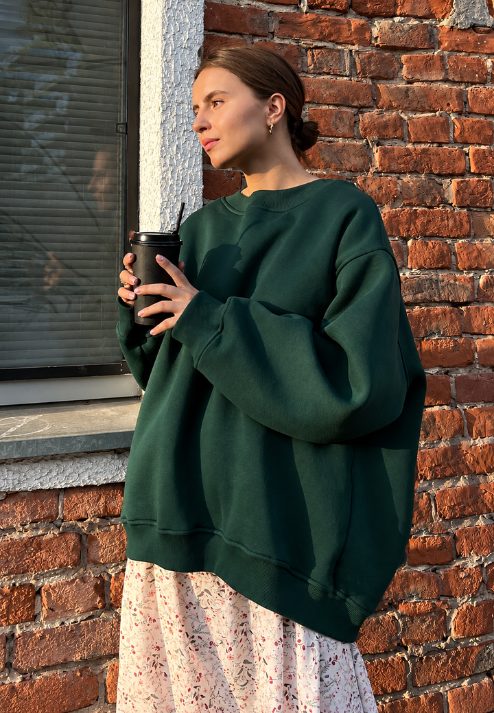 Damen Oversize-Sweatshirt mit Rundhalsausschnitt und abfallenden Schultern - Dagny