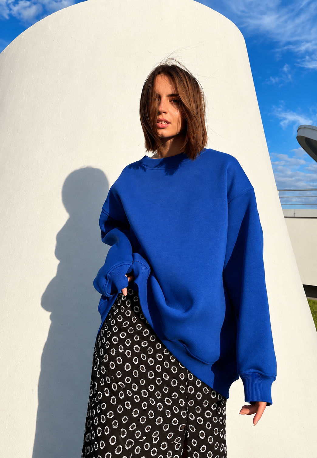 Damen Oversize-Sweatshirt mit Rundhalsausschnitt und abfallenden Schultern - Dagny
