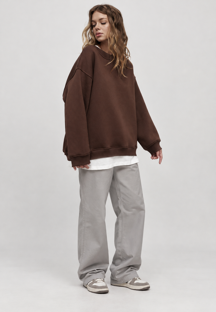Damen Oversize-Sweatshirt mit Rundhalsausschnitt und abfallenden Schultern - Dagny