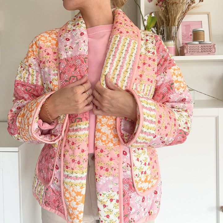 Gesteppte Jacke mit Blumenmuster für Frauen - Eirlys