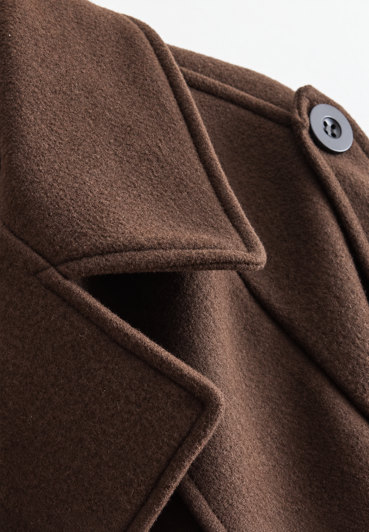 Kurzer Damen-Trenchcoat mit Gürtel und doppelter Knopfleiste – Élise