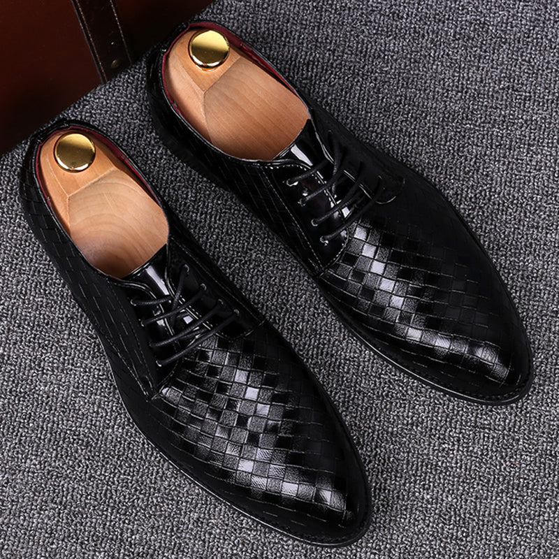Herren Lederschuhe geometrische Flechtung formal - Sören