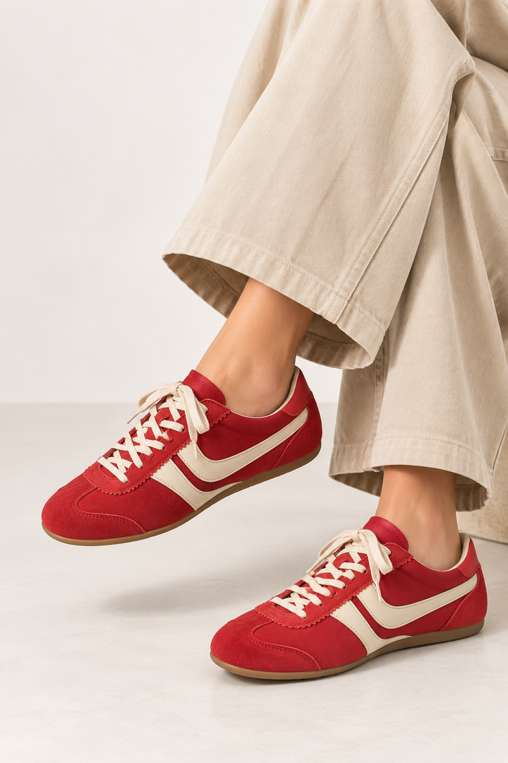 Barefoot-Sneaker für Damen im Retro-Stil mit kombinierten Einsätzen – Alinda