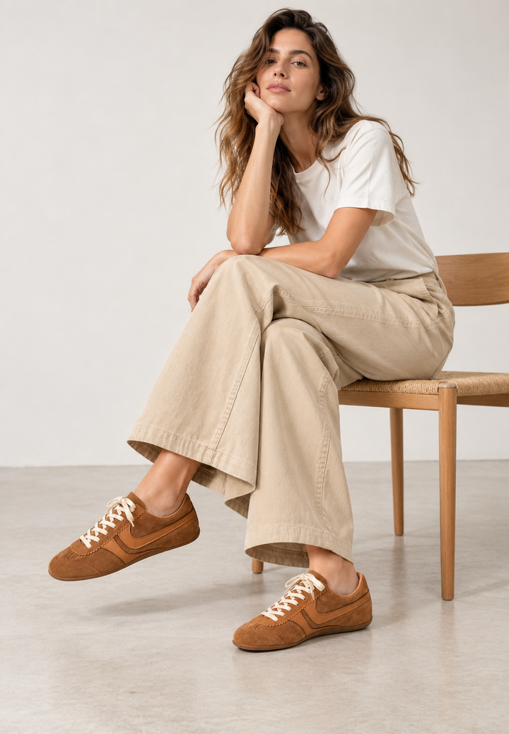 Barefoot-Sneaker für Damen im Retro-Stil mit kombinierten Einsätzen – Alinda