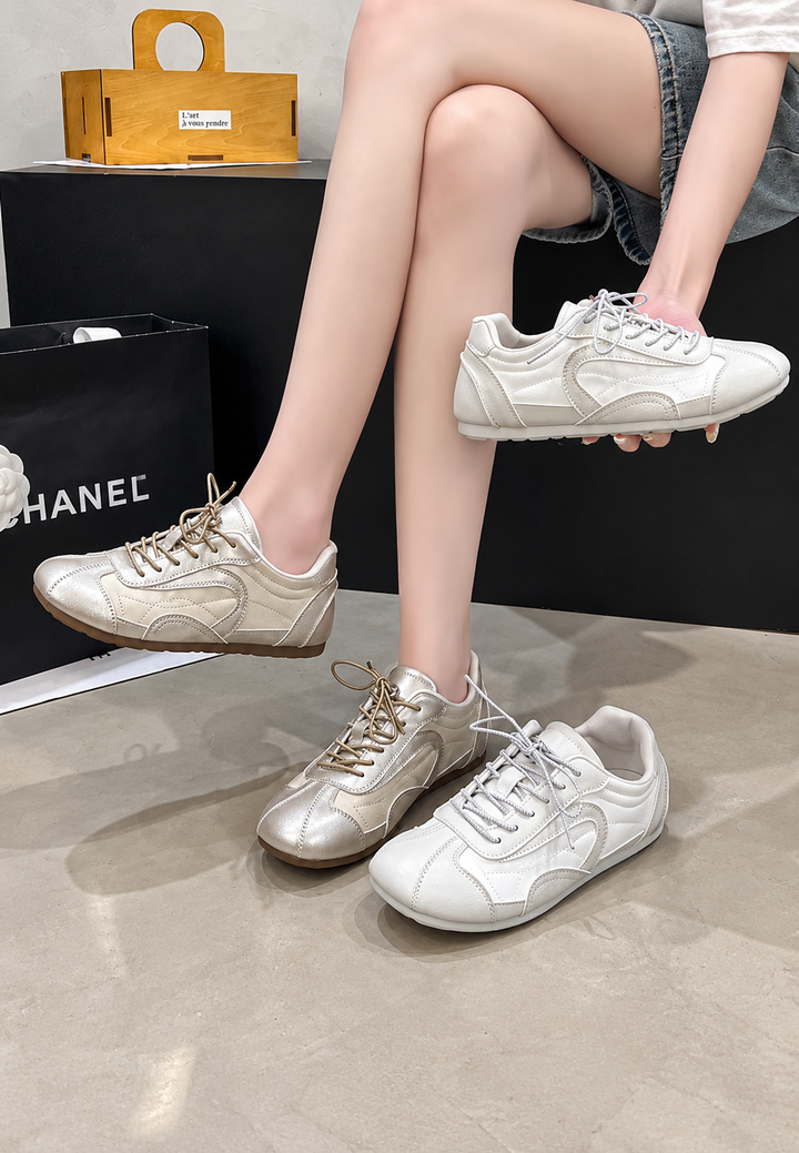 Metallic-Sneaker für Damen im Retro-Stil mit kombinierten Einsätzen – Siena
