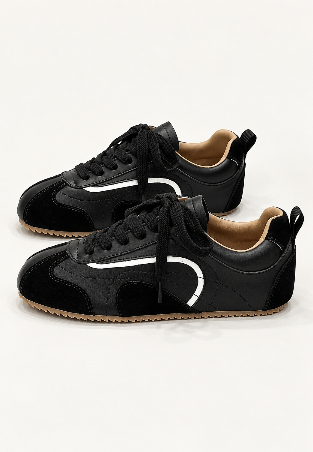 Retro-Damenschuhe in Wildlederoptik mit Kontrasteinsätzen – Tavia