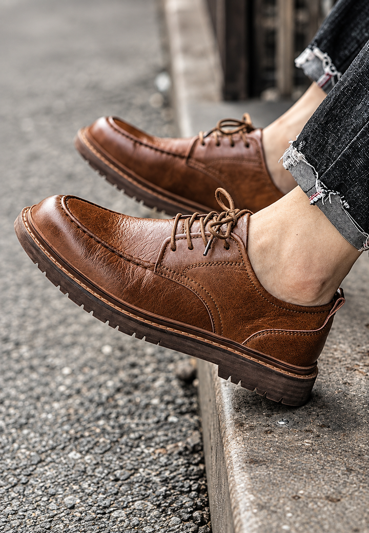 Herren Derby-Schuhe casual mit Schnürung und Profilsohle - Halden