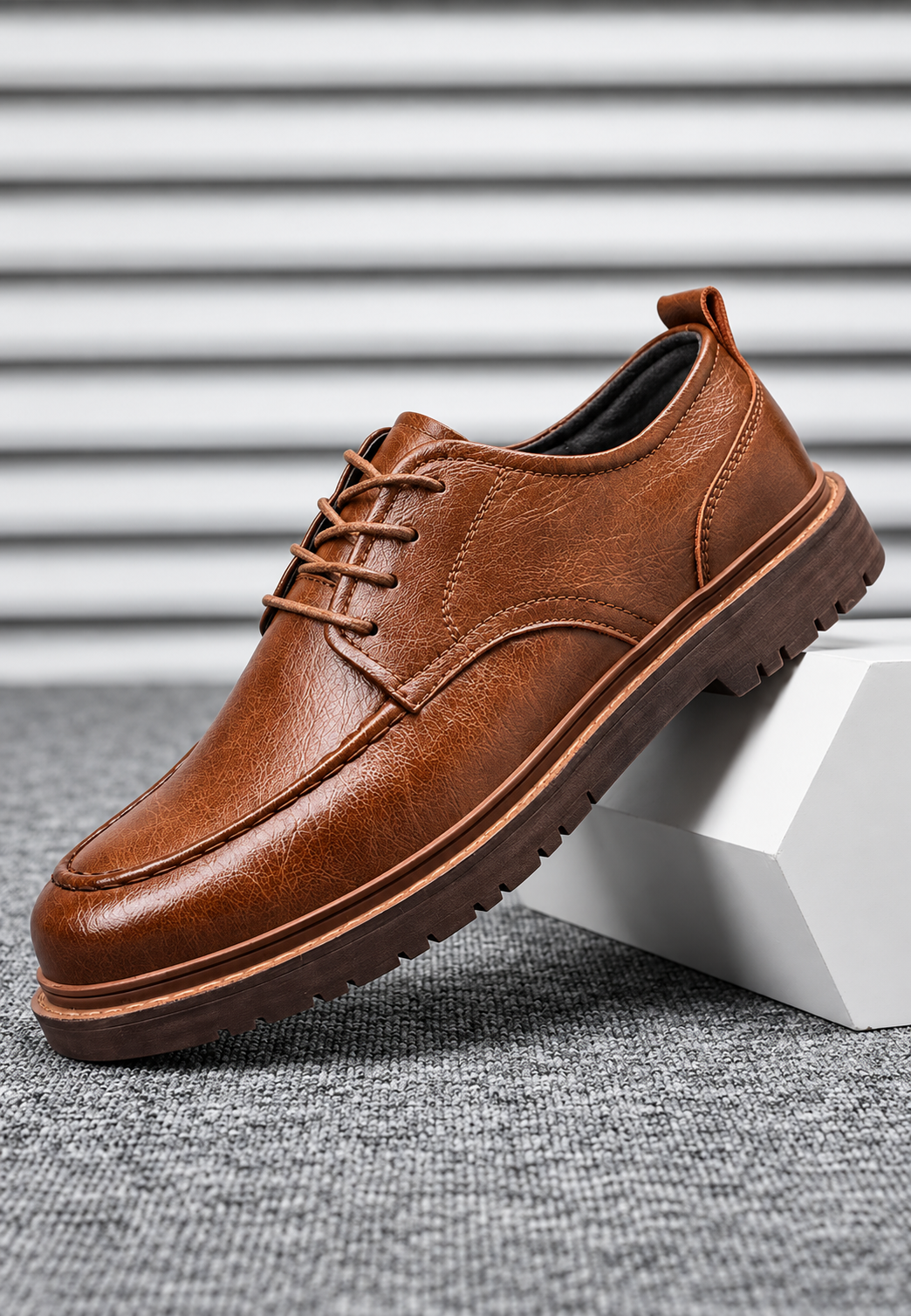 Herren Derby-Schuhe casual mit Schnürung und Profilsohle - Halden