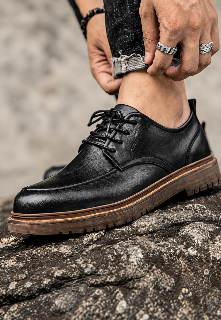 Herren Derby-Schuhe casual mit Schnürung und Profilsohle - Halden