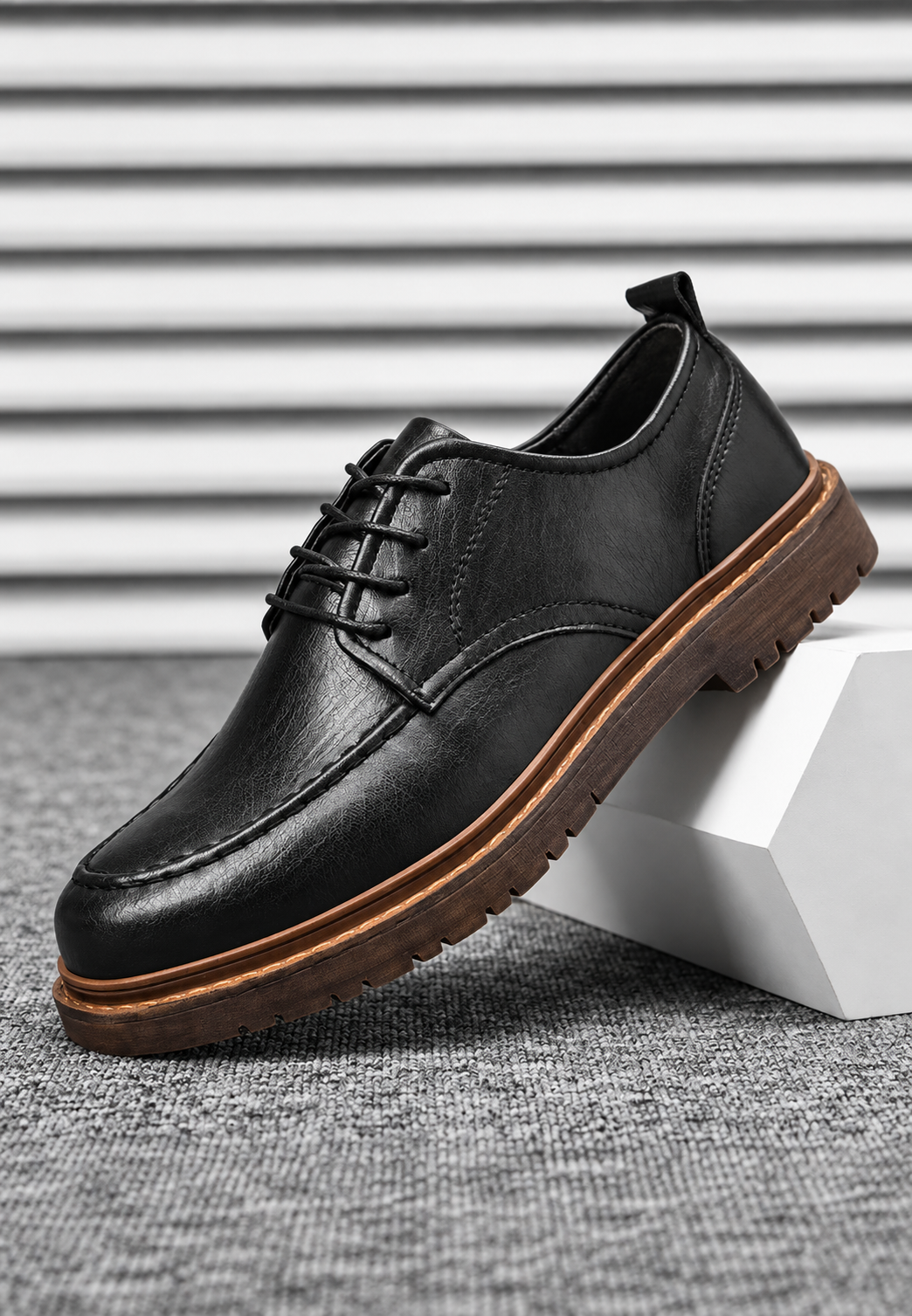 Herren Derby-Schuhe casual mit Schnürung und Profilsohle - Halden