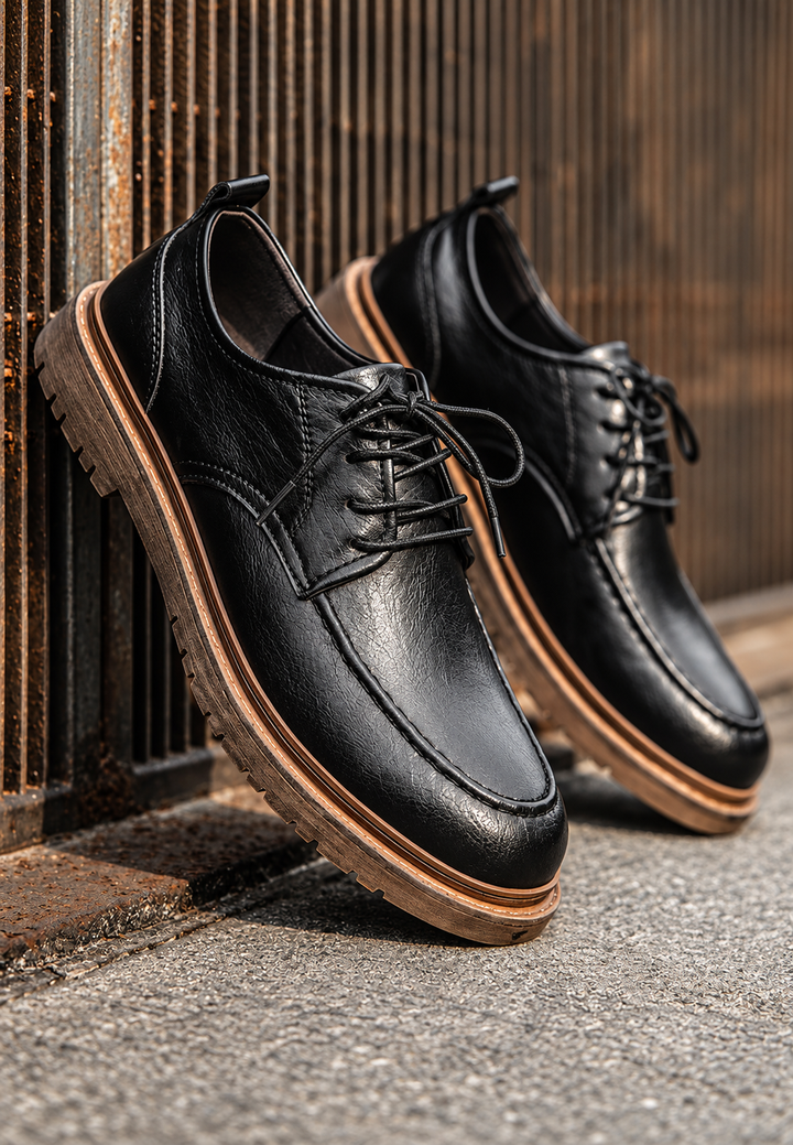 Herren Derby-Schuhe casual mit Schnürung und Profilsohle - Halden