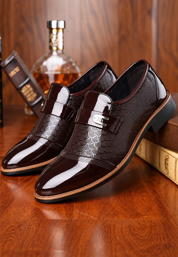 Herren-Monkstrap-Schuh mit seitlicher Schnalle und glänzender Oberfläche - Laurenz
